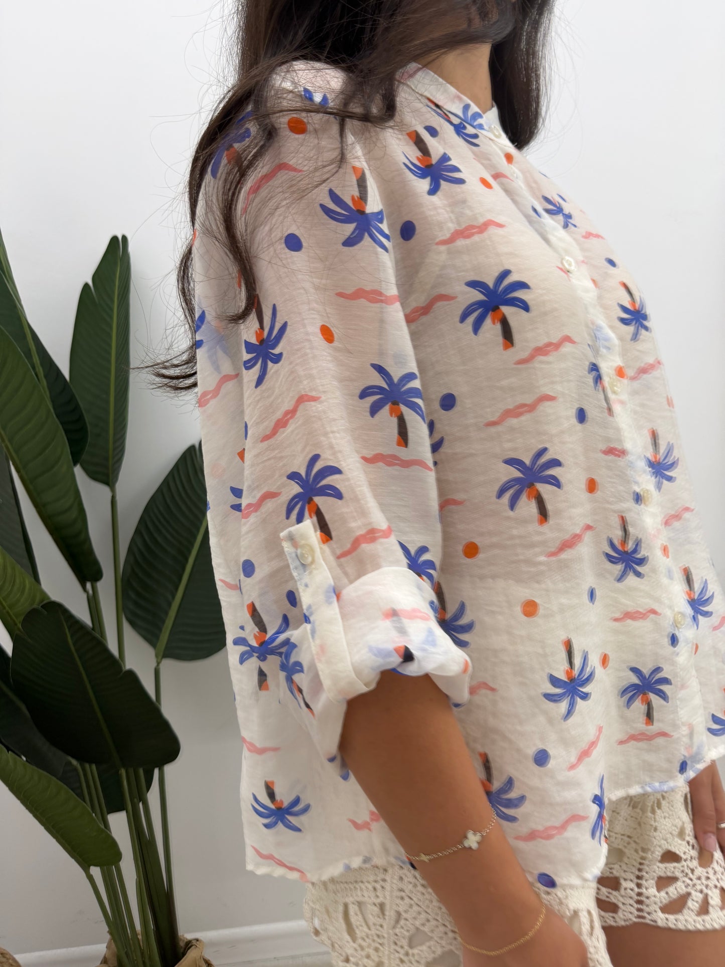 Haveone - Camicia Blu Palm