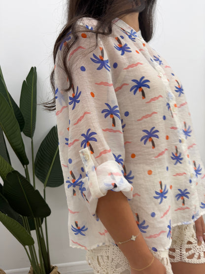 Haveone - Camicia Blu Palm