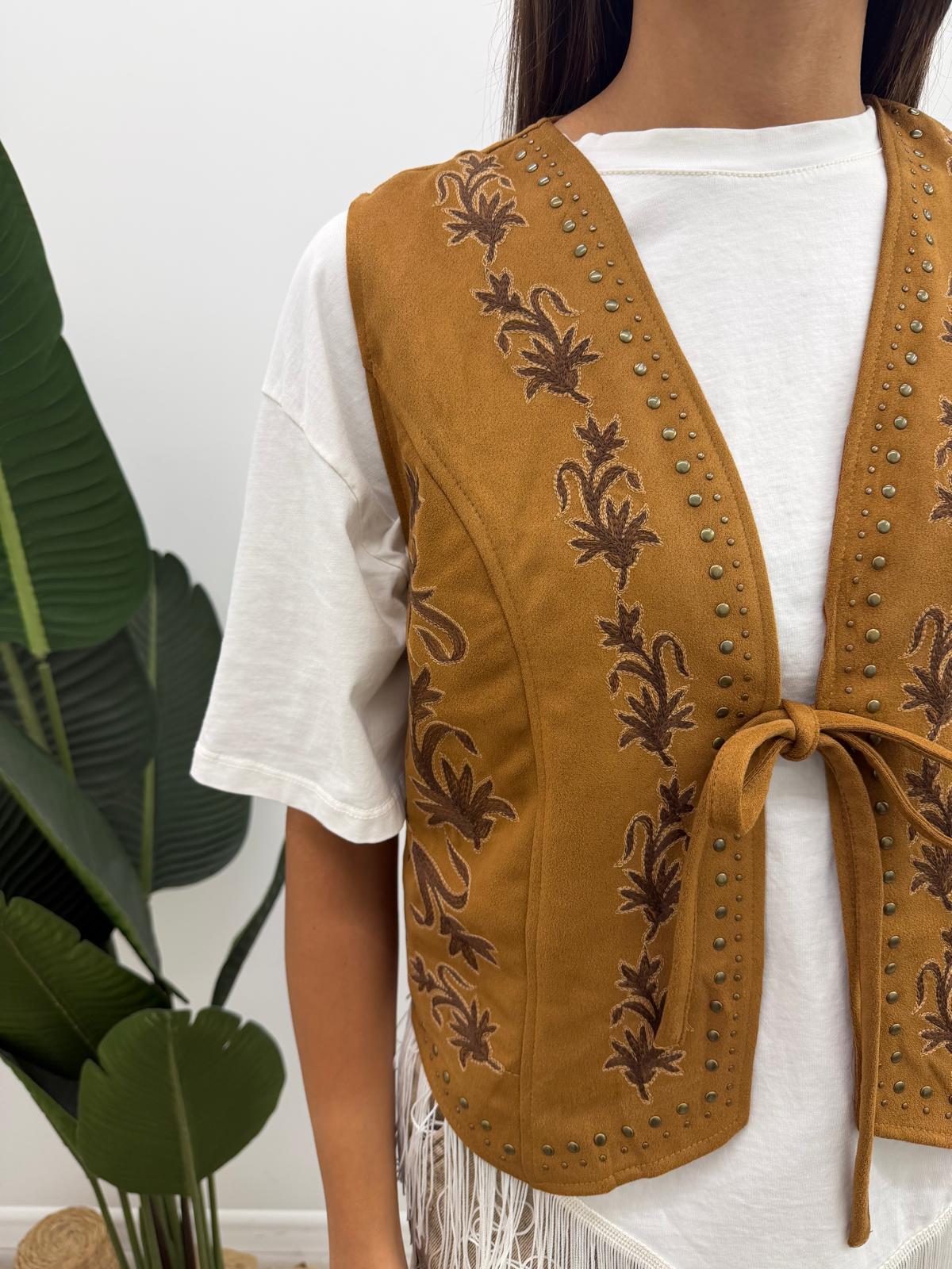 Haveone - Gilet Ricami Borchiette
