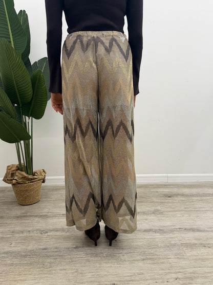 Vicolo - Pantalone Zig-Zag Lurex