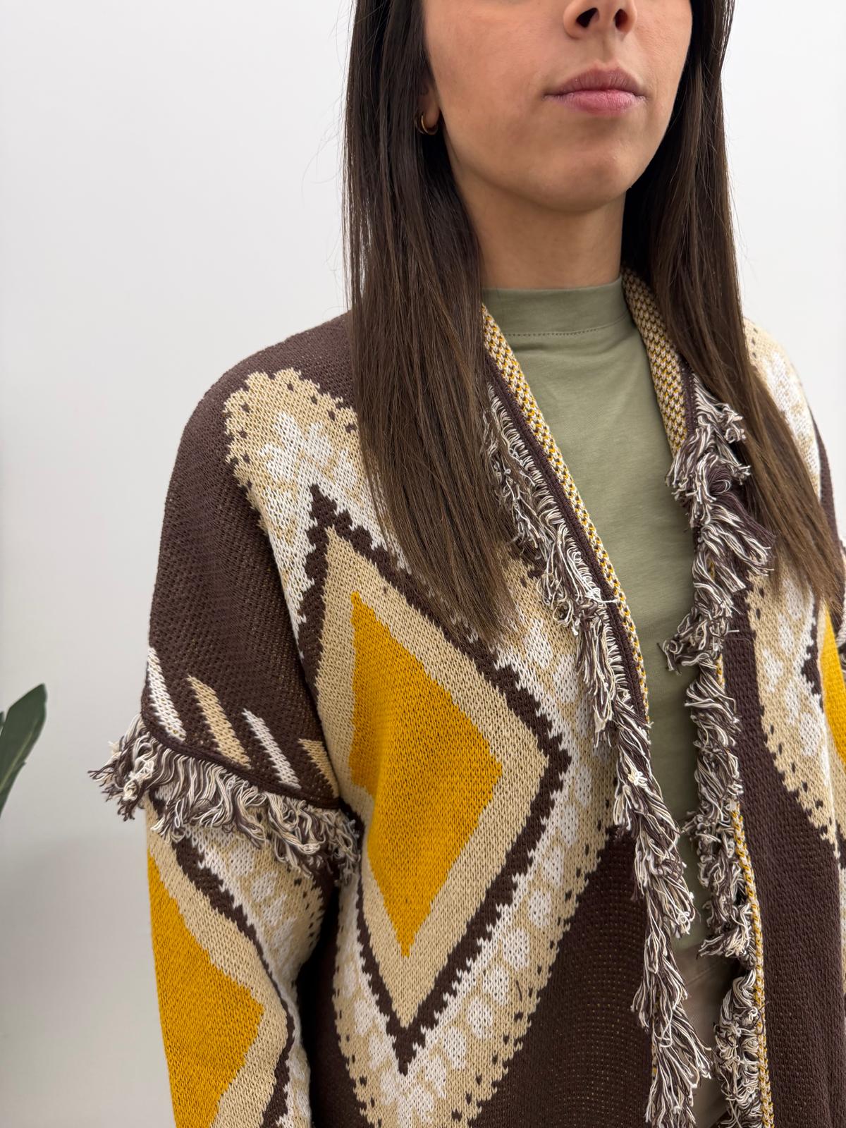 Tensione In - Cardigan Rombi Frange