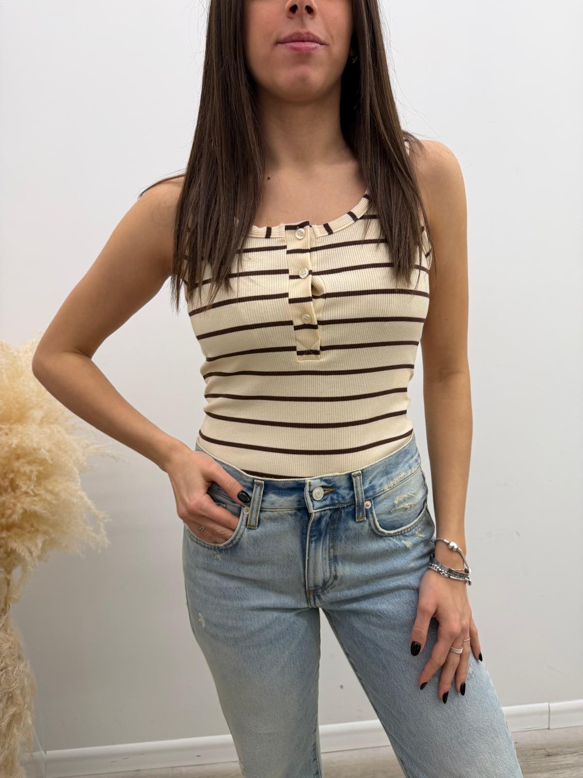 Haveone - Canotta Riga Bottoni