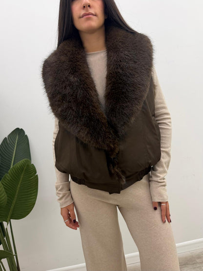 Susy Mix - Gilet Double Eco-Pelliccia