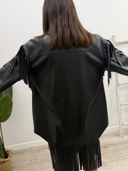Vicolo - Camicia Ecopelle Frange