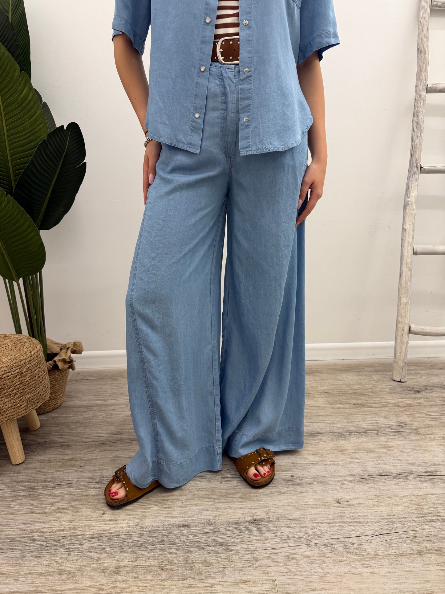 Haveone - Pantalone Chambray Cintura