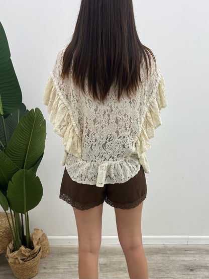 Susy Mix - Blusa Pizzo Profili Rouches