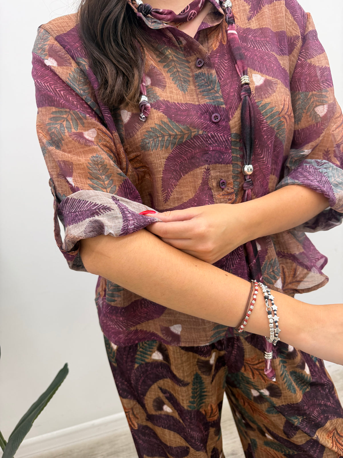 Haveone - Camicia Stampa Foglie