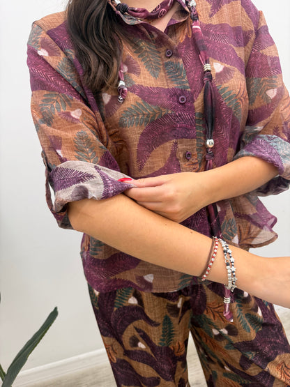 Haveone - Camicia Stampa Foglie
