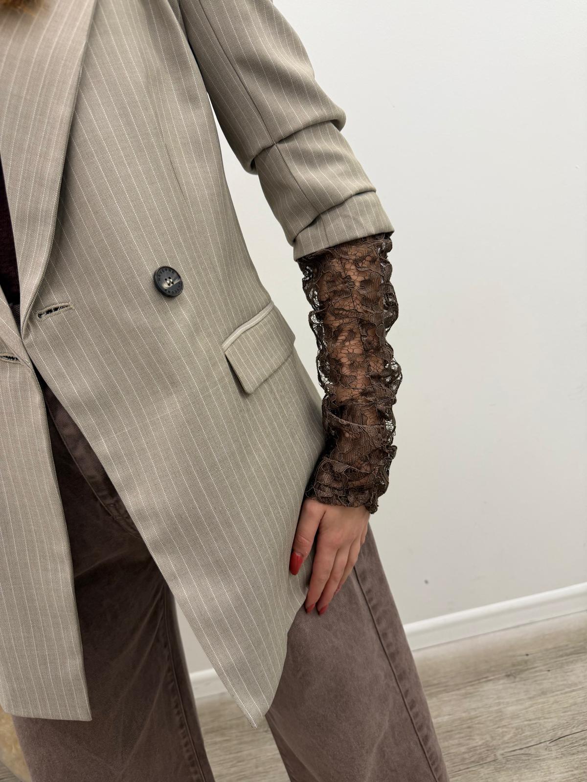 Haveone - Blazer Gessato Pizzo