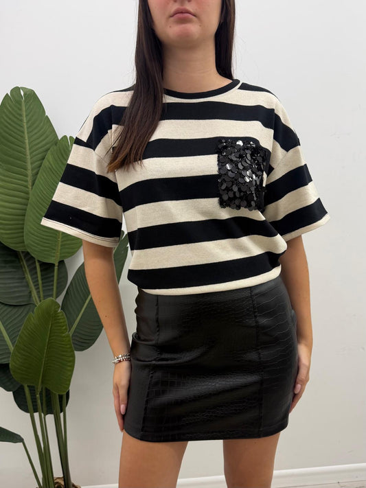 Susy Mix - Maglia Taschino Paillettes