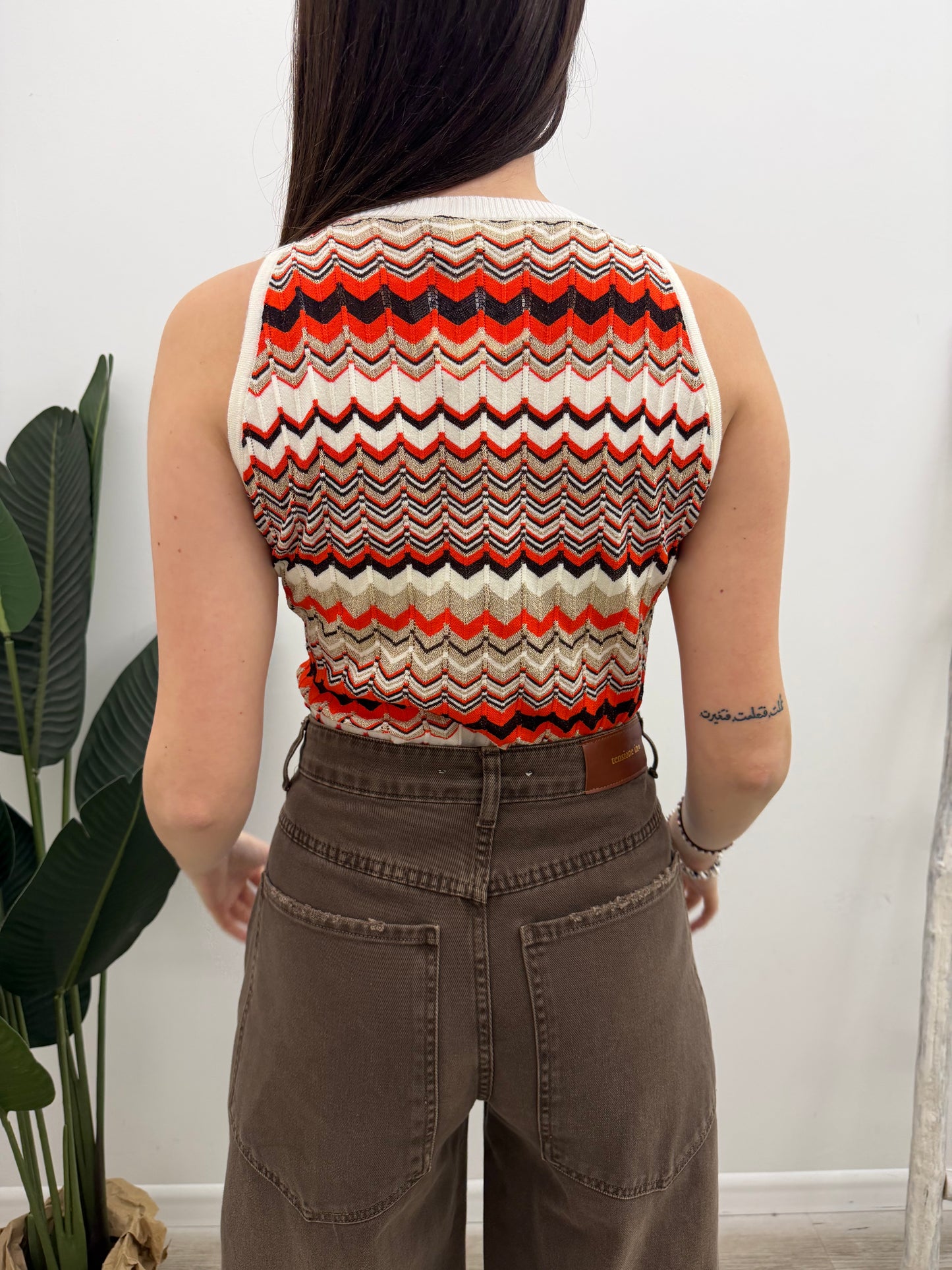 Vicolo - Canotta Chevron Lurex