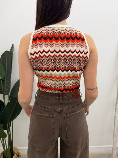 Vicolo - Canotta Chevron Lurex