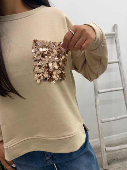 Susy Mix - Felpa Taschino Paillettes