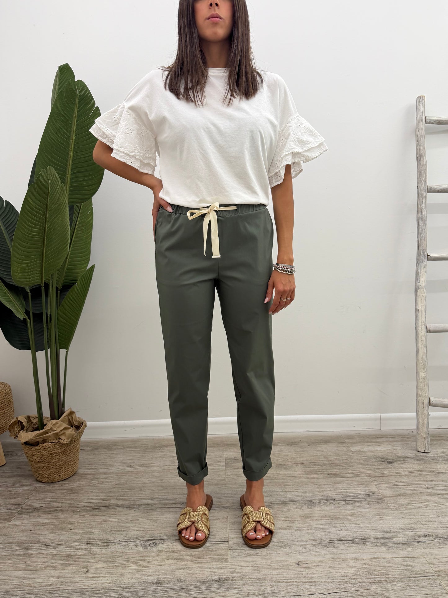 Vicolo - Pantalone Coulisse Popeline