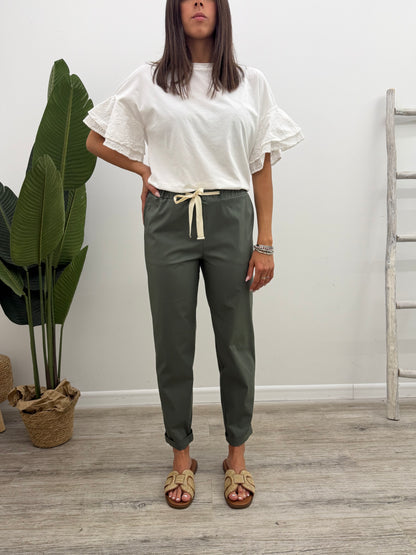 Vicolo - Pantalone Coulisse Popeline