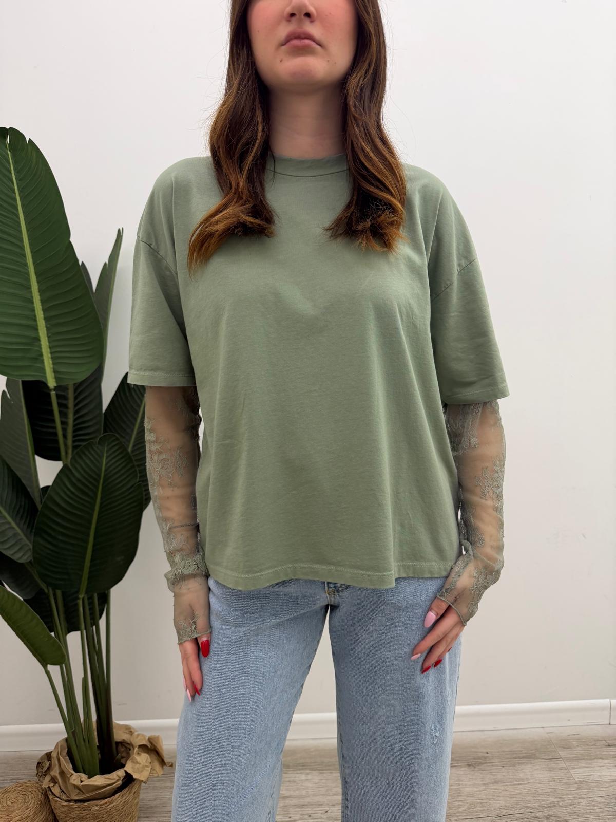 Susy Mix - Tshirt Manica Pizzo