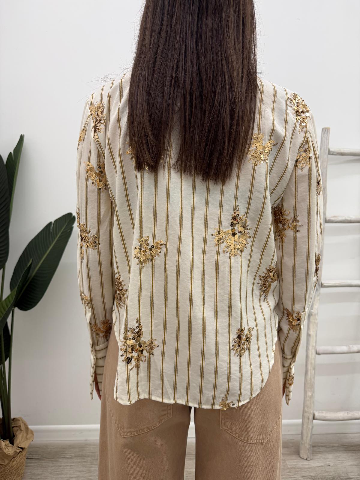 Tensione In - Camicia Rigata Paillettes