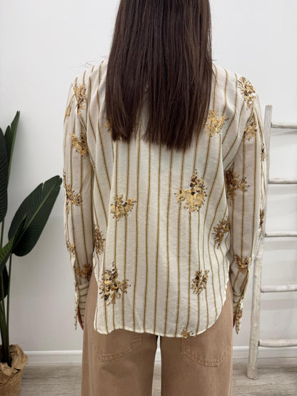 Tensione In - Camicia Rigata Paillettes