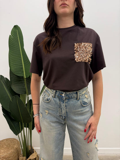 Susy Mix - Tshirt Taschino Paillettes