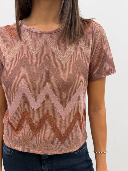 Vicolo - Maglia Lurex Zig-Zag