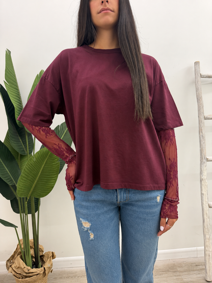 Susy Mix - Tshirt Manica Pizzo