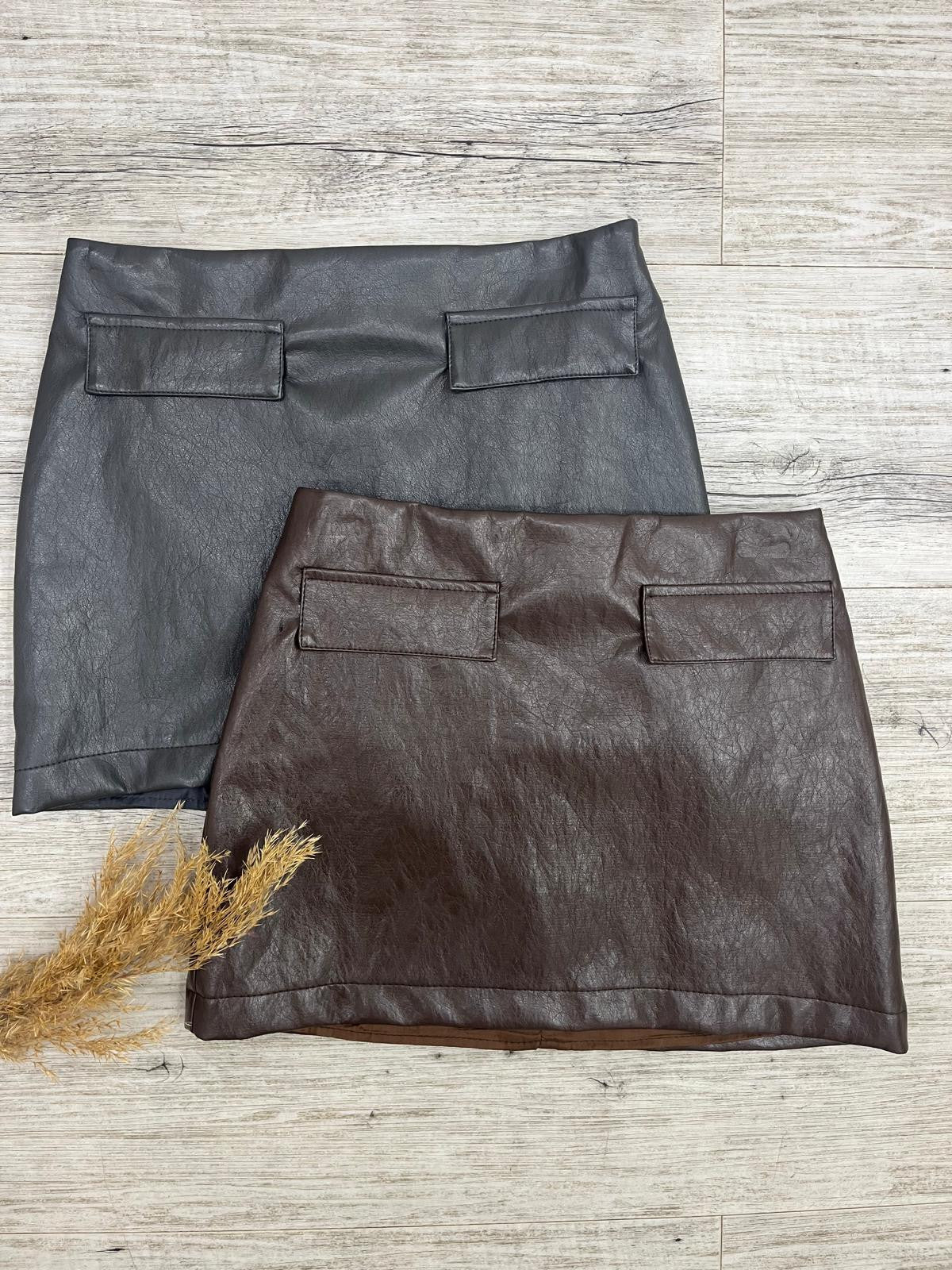 Vicolo - Minigonna Ecopelle Tasche