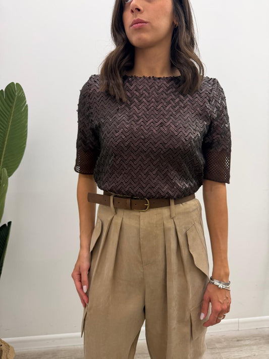 Tensione In - Maglia Traforata Paillettes