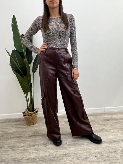Tensione In - Pantalone Cargo Ecopelle