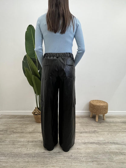 Tensione In - Pantalone Cargo Ecopelle