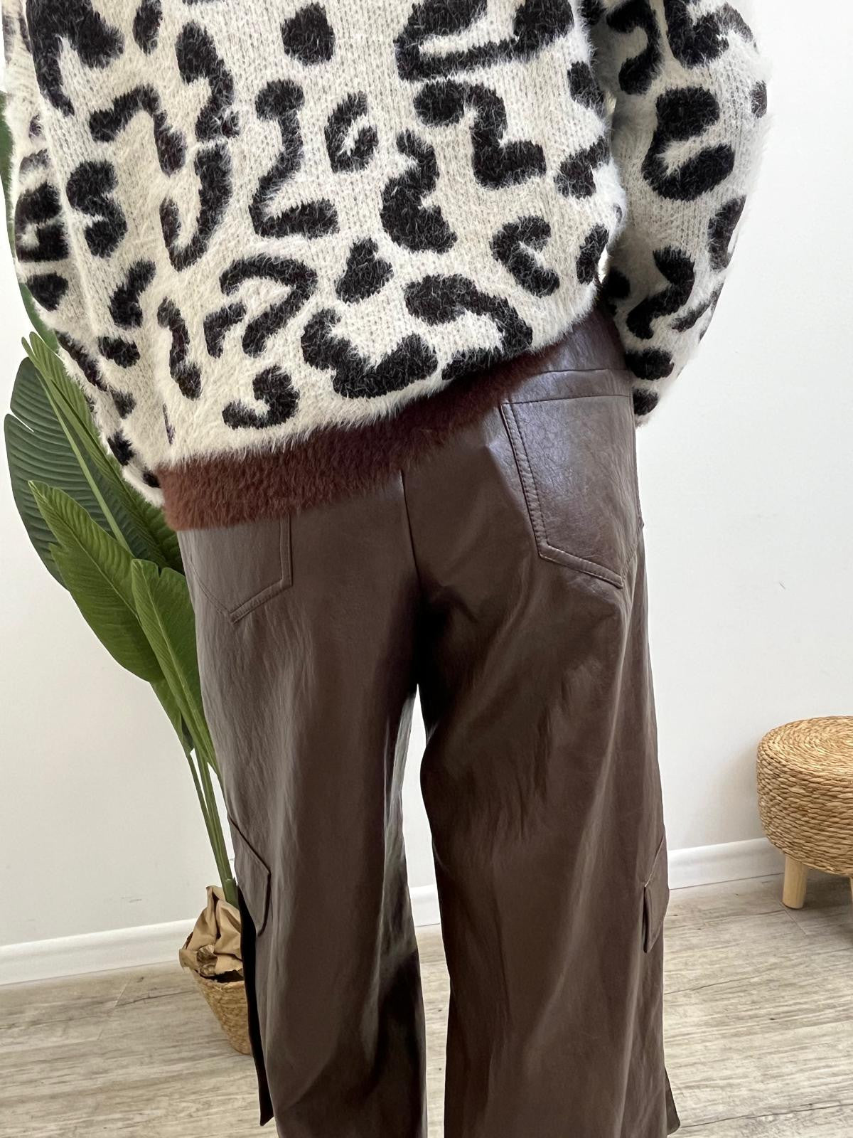 Tensione In - Pantalone Cargo Ecopelle
