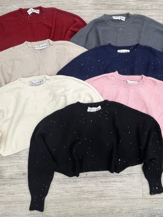 Haveone - Pull Paillettes Crop