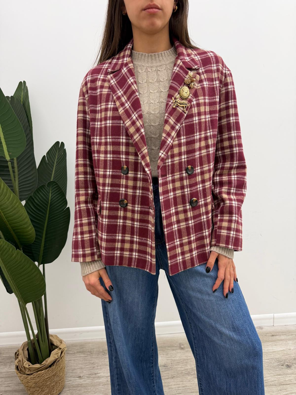Haveone - Blazer Quadri Crop Spille