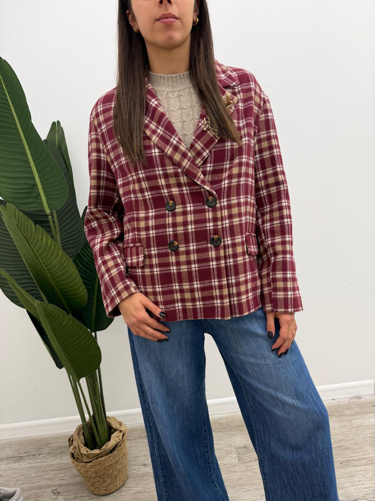 Haveone - Blazer Quadri Crop Spille
