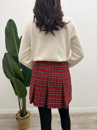Vicolo - Minigonna Pieghe Tartan Red
