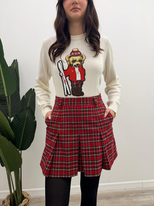 Vicolo - Minigonna Pieghe Tartan Red