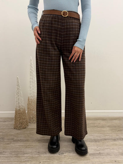 Haveone - Pantalone Quadretti Cintura