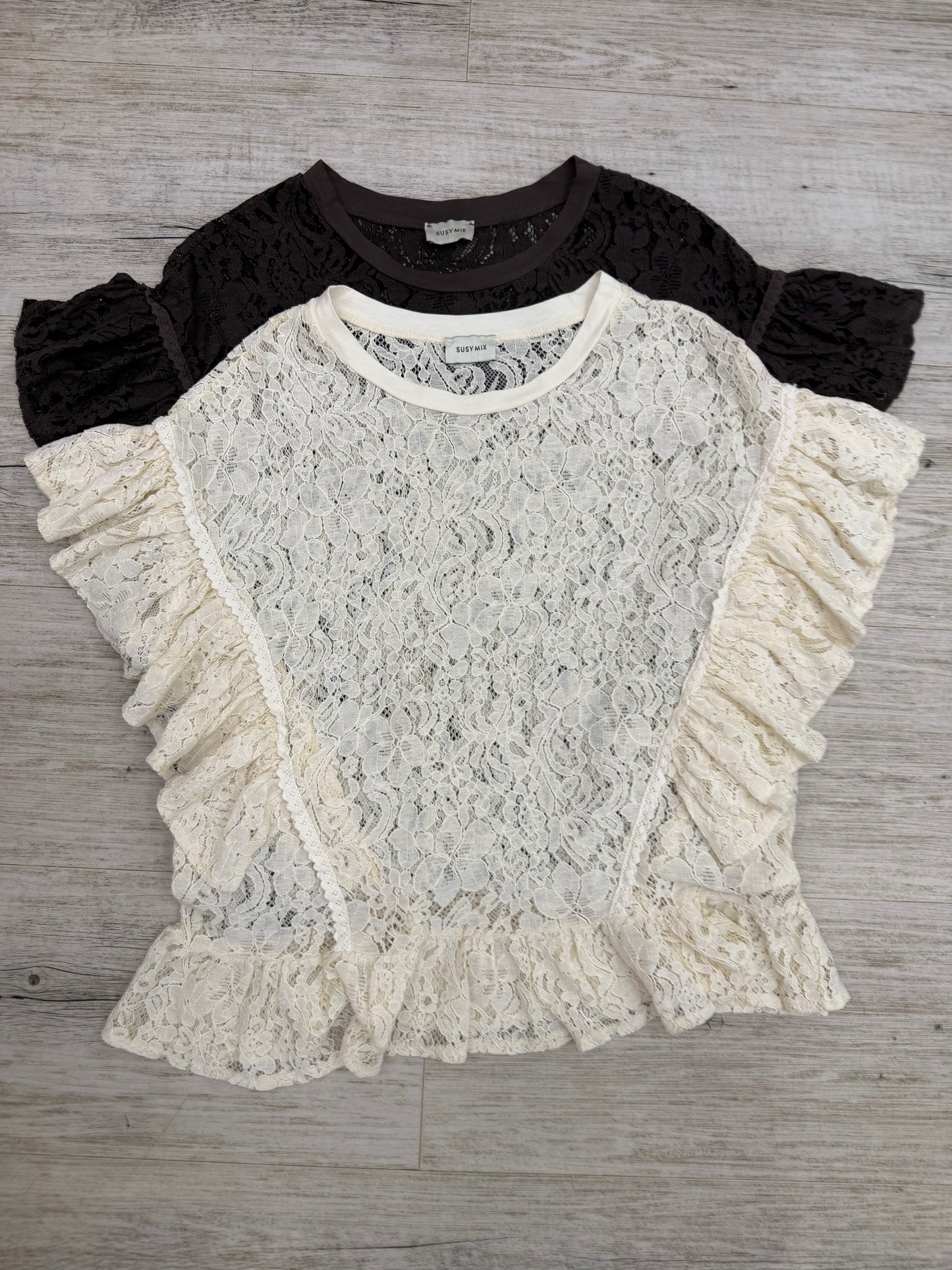 Susy Mix - Blusa Pizzo Profili Rouches