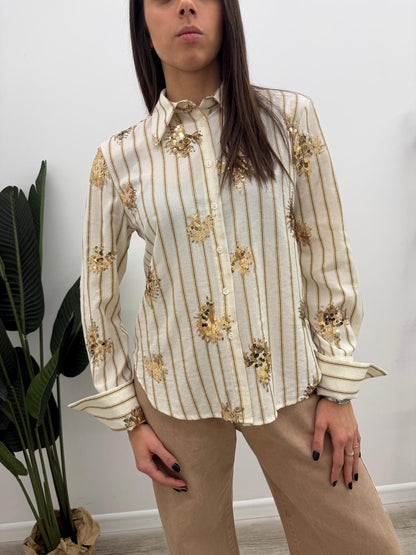 Tensione In - Camicia Rigata Paillettes
