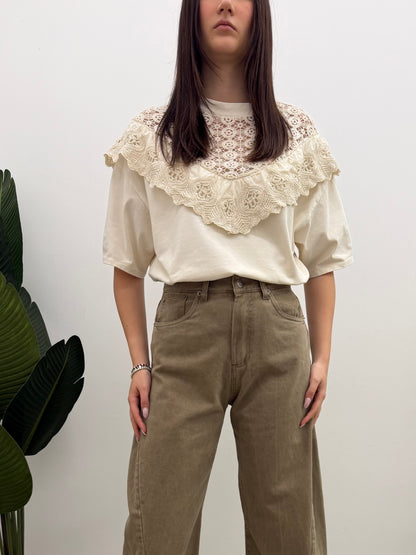 Susy Mix - Tshirt Volant Crochet
