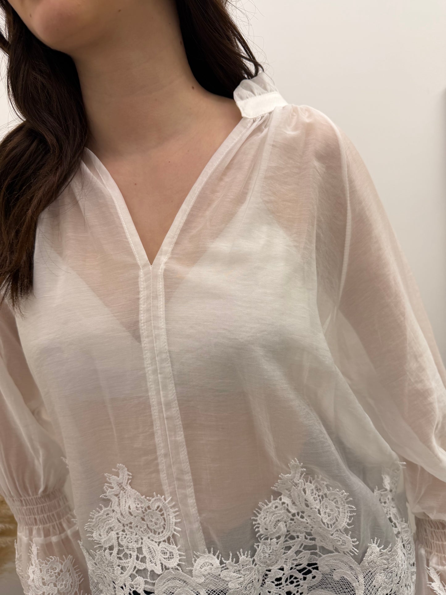 Haveone - Blusa Pizzo Chiffon