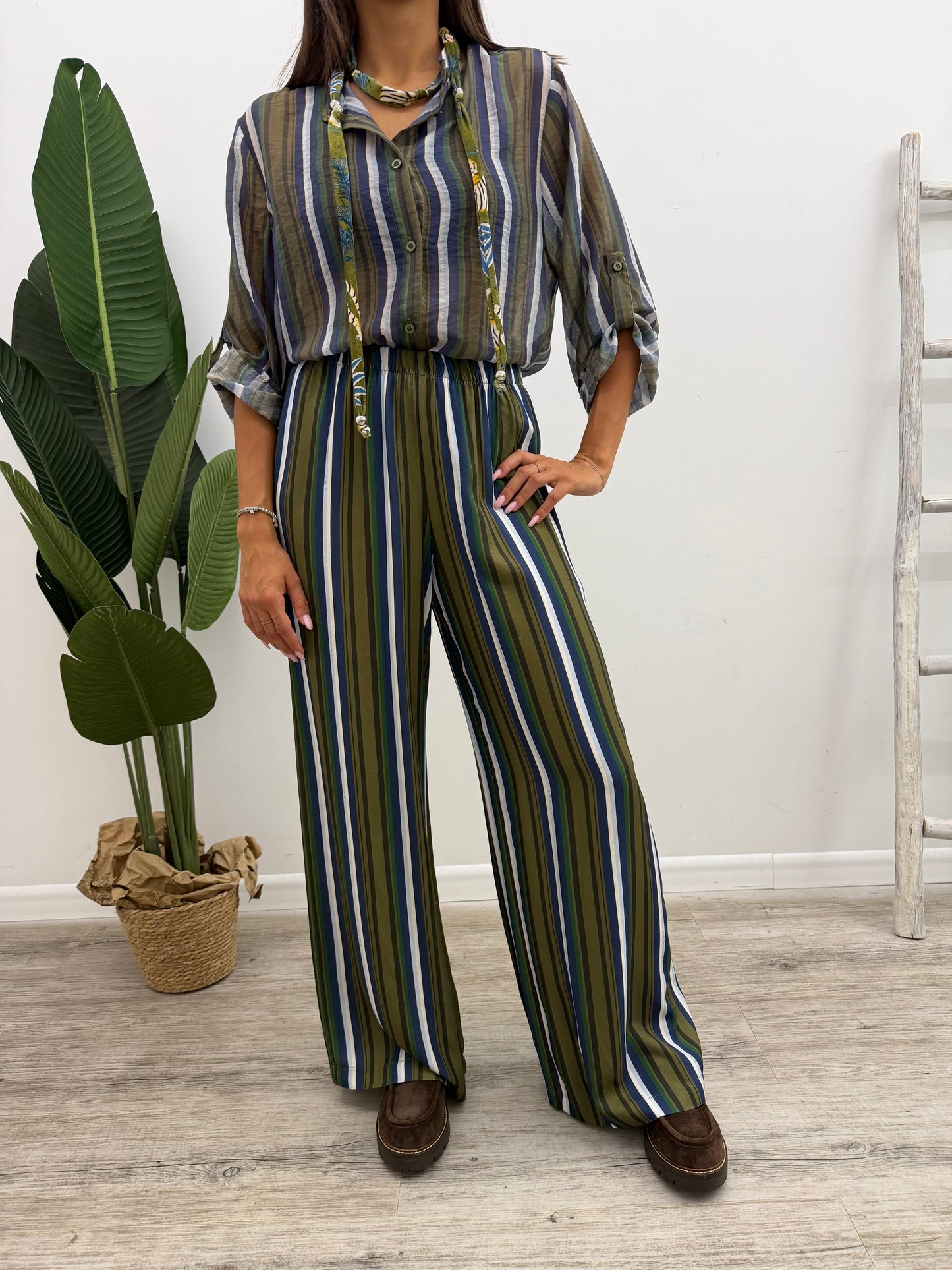 Haveone - Pantalone Riga Oliva