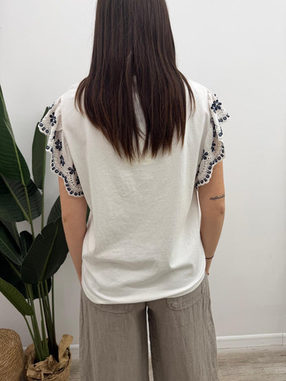 Vicolo - Tshirt Rouches Ricami
