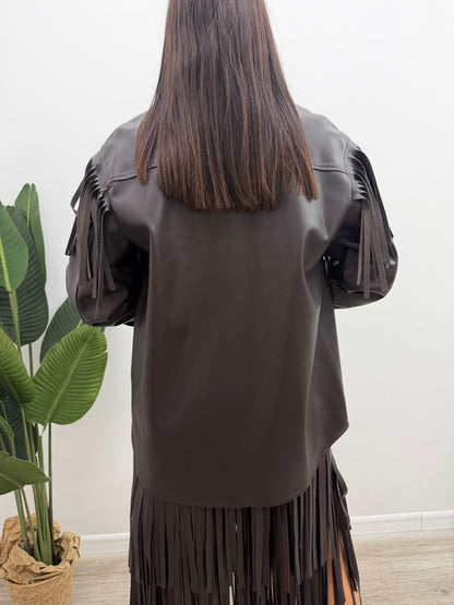 Vicolo - Camicia Ecopelle Frange