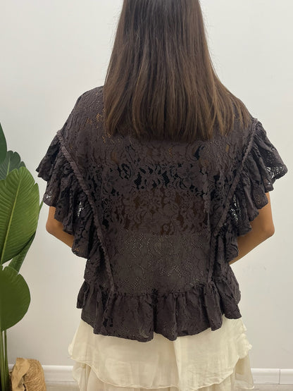 Susy Mix - Blusa Pizzo Profili Rouches