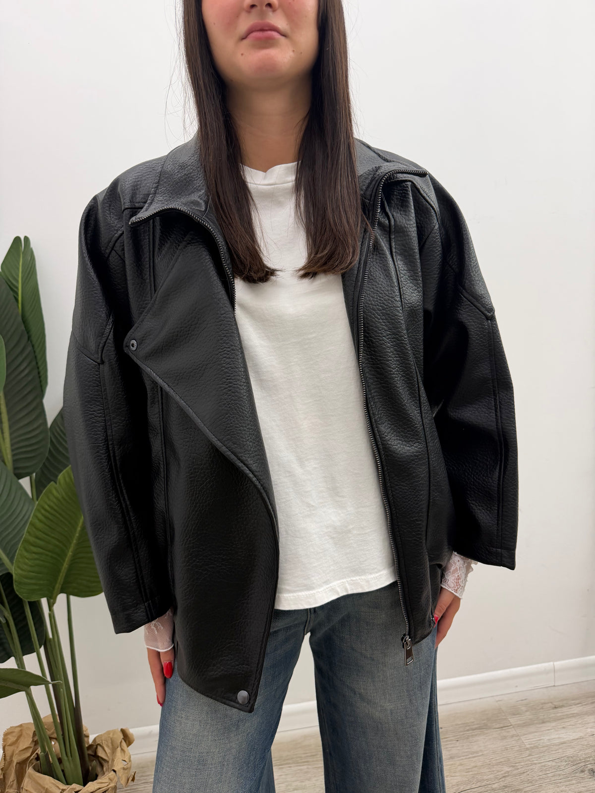 Haveone - Giubbotto Biker Ecopelle