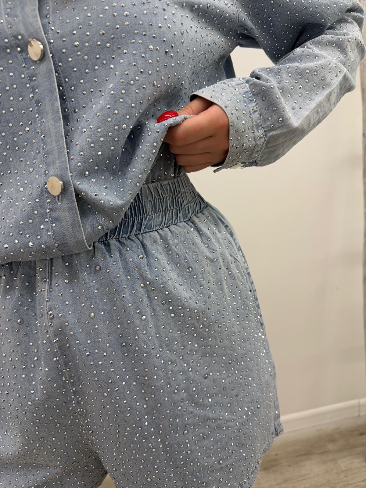 Susy Mix - Set Camicia+Shorts Strass