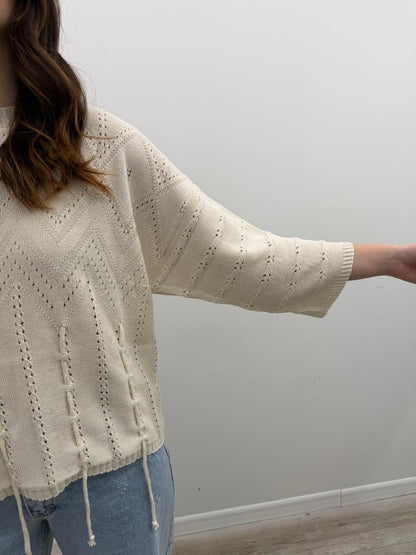 Haveone - Pull Ricamo Frange