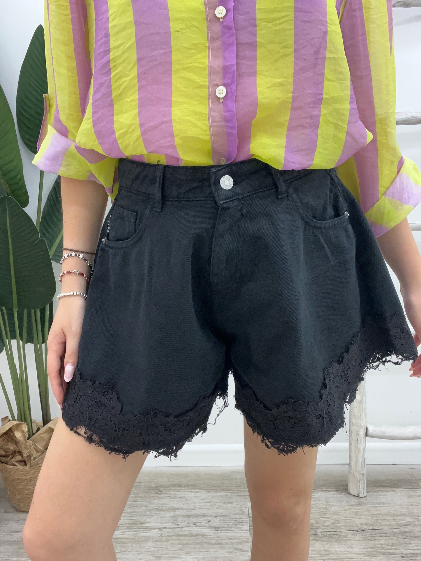 Haveone - Shorts Farfalla Pizzo