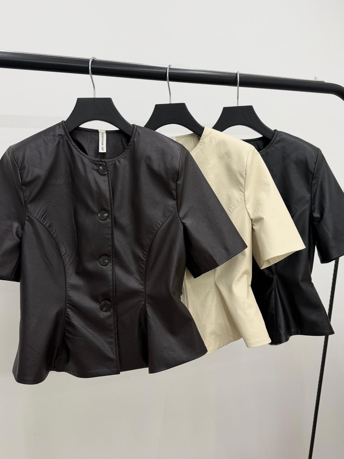Tensione In - Giacca Ecopelle Peplum