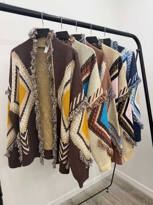 Tensione In - Cardigan Rombi Frange